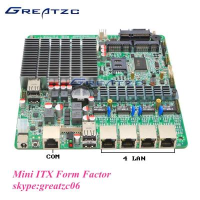 China MINI Fanless Motherboard 2 SATA INTEL Viererkabel LAN J1800 bellen Hintermotherboard zu verkaufen