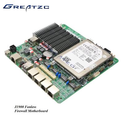 China MINI ITX Onboard CPU J1900 Quad LAN Motherboard With 2 SATA Fanless for sale