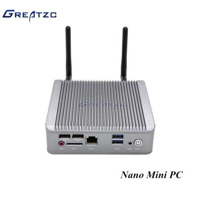 China 2 RJ 45 LAN HDMI VGA COM USB3.0 Mini Fanless Industrial PC For POS Machine for sale