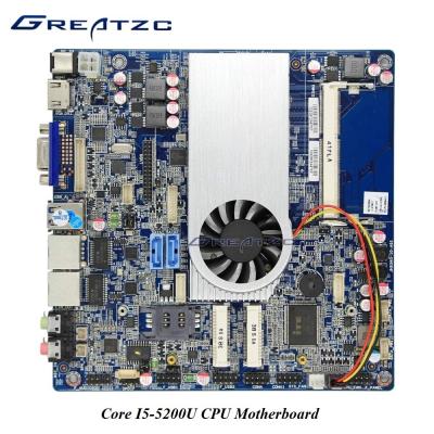 China Intel I5 - 5200U Dual o cartão-matriz do Lan com C.C. 12V de INTEL HD5500 GPU 2 SATA - 19V Mainboard à venda