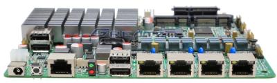 China DC Fanless Quad LAN Motherboard Quad Core J1800 CPU Firewall Appliance for sale