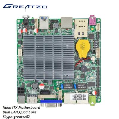 China DC12V Nano ITX Industrial PC Motherboard , Dual Gigabit LAN With HDMI VGA LVDS for sale