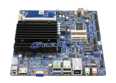 China 2 RS232 Ports Mini ITX Fanless PC Motherboard j1800 CPU Support 1080P for sale