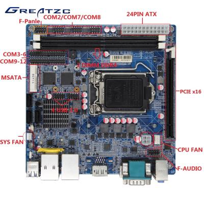 China Chipset industrial do cartão-matriz H110 do PC LGA115, 2 RJ45 LAN, 12 portos de COM à venda