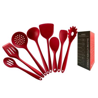 China Viable Hot Sales 8 Pieces Set Silicone Wok Spatula And Spoon Kitchenware Set For Cooking for sale