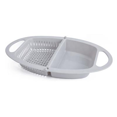 China Viable Foldable Drain Basket Fruit Vegetable Container Sink Storage Basin Folding Drain Basket Kitchen Home Accessories for sale