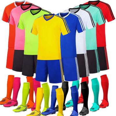 China Sets Men's Game Training Team Uniform Sports Kids Ball Clothing Printed Short Sleeved Soccer Suit Set Customization for sale