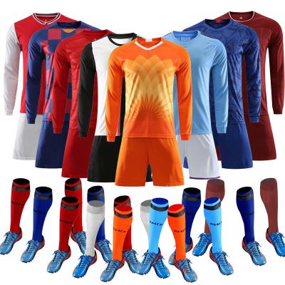 China Children's Sets Soccer Kit Long Sleeve Training Kit Adult And Team Kit World Cup Customized Jersey for sale