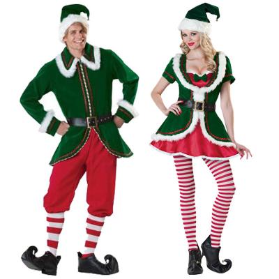 China Christmas Tree Green Cosplay Costume Christmas Couples Party Suit Comfortable Adult Ttage Performance Costume for sale