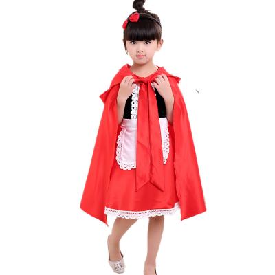 China Cosplay Cartoon Costume Girls Dress Up Red Hood Costume For Kids Halloween Costume for sale