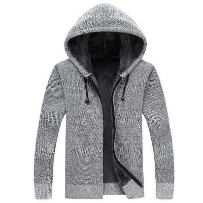 China Wholesale Anti-Wrinkle Mens Sweaters Long Sleeves Cardigan Knitted Sweater Custom Zipper Jacket Hooded Sweater for sale