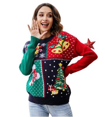 China Anti-Wrinkle Christmas Sweater Women Long Sleeve O Neck Women Sweater Sweater Top Jumper Knitwear for sale