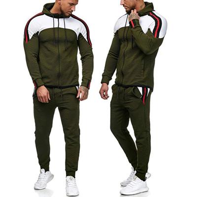 China Breathable Finegrain Decorative Color-blocking Casual Sweatwear Track For Men's Sports Suit for sale