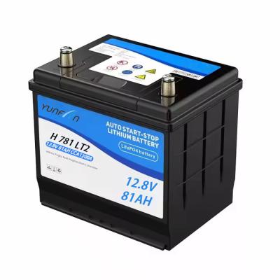 China 12.8V 81Ah Lifepo4 Autobatterie Cca1200A Klasse A Zelle Automobil Start-Stop Batterie Wiederaufladbare Auto Starter Batterie zu verkaufen