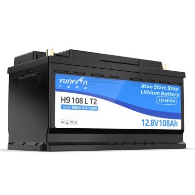 China H9 12V 108Ah Batería de litio para arranque y parada de automóviles CCA 1360A Batería de arranque de automóviles LiFePo4 en venta