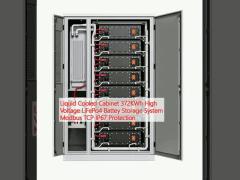 Liquid Cooled Cabinet 372KWh High Voltage LiFePo4 Battey Storage System Modbus TCP IP67 Protection