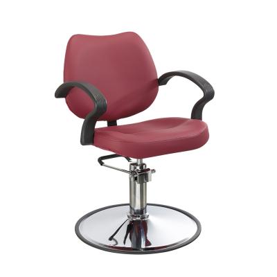 China Traditional Adjustable Height Red Styling Hair Dressing Salon Furniture Sets for sale