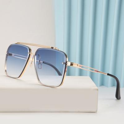 China Oversized Gold Metal Frame Men Sunglasses Gafas De Sol Caballero Doradas Para Hombre Fashion Sun Glasses Big Big for sale