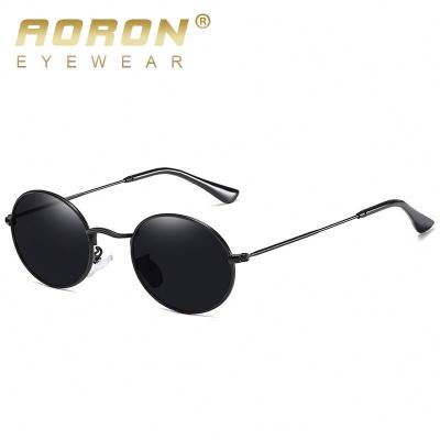 China Fashion Sunglasses Aoron Vintage Steampunk Round Shape Classic Circular Gold Polarized Sunglasses for sale