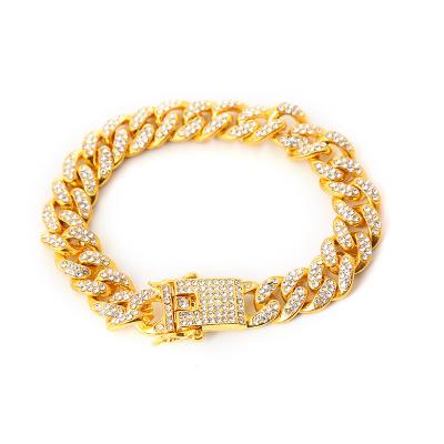 China HOTHICK New Hiphop Women's Explosive Gold Hip Hop Diamond Cuban Crystal Jewelry Bracelet Body Chain Silver Chain Necklace for sale