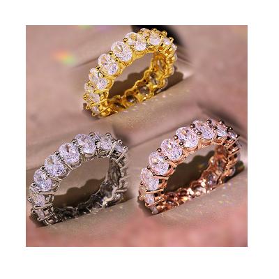 China TRENDY Finger Ring Engagement Bands Zircon Diamond Rings Women Jewelry 2020 Fashion for sale