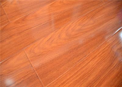 China 12mm HDF Brown High Gloss Laminate Flooring AC3 AC4 Square Edge for sale