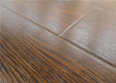 China Feather Surface Wood Teak Laminate Flooring 1659 , 12mm Floating Wood Floor with U bevel for sale