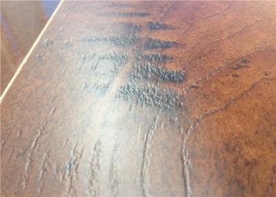 China Hand scraped  Maple Wood Laminate Flooring  Glueless with Click Staining Wood Floors for sale