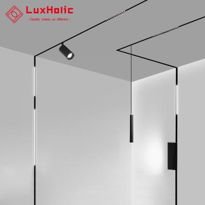 China LuxHolic modern high quality flat led linear track lighting system track lighting magnetic wall pendant light for sale