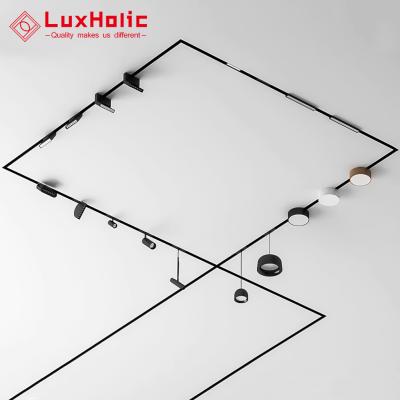 China Modern Creative Featured Modern LED Track Light Magnetic Wall 100Lm/W Dc24V Wash 4W 40W Magnetic COB Track Lighting for sale