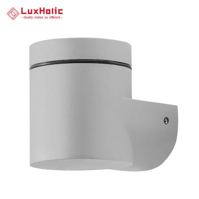 China Modern Hot Sale GU10*1 LED Wall Light IP55 Modern Waterproof Outdoor Gray Cylinder Corridor Wall Sconce for sale