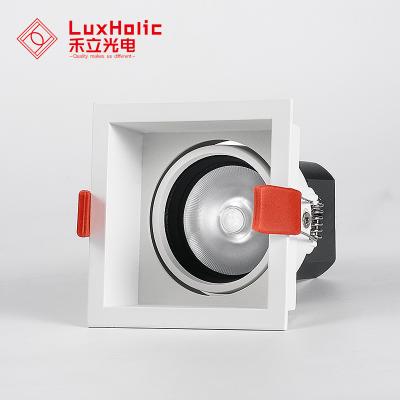 China LuxHolic 2021 new modern different design 8w 15w reflector COB anti-glare gimbal recessed square led downlight hotel for sale