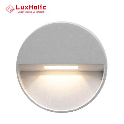 China Modern LuxHolic Ip55 Outdoor Round LED Stair Mounted Wall Light 4W Indoor/Outdoor Light for sale