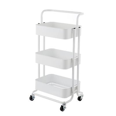 China Sustainable Kitchen Bathroom Storage Rack Tiered Shelf Rack With Moving Wheels for sale