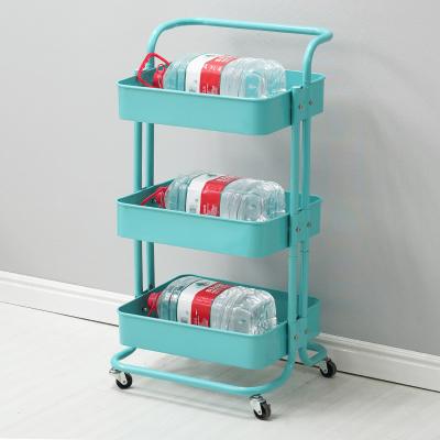 China Sustainable Storage Racks 3 Tier Mobile Cart Shelves Kitchen Organizer Home Organization Racks Storage Rack for sale