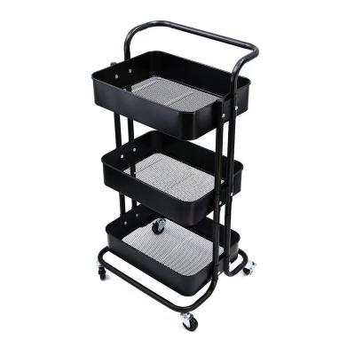 China Metal 3 Tier Multi-Function Utility Cart Sustainable Home Office Storage Trolley Customized Organizer Storage Trolley With Drawer for sale