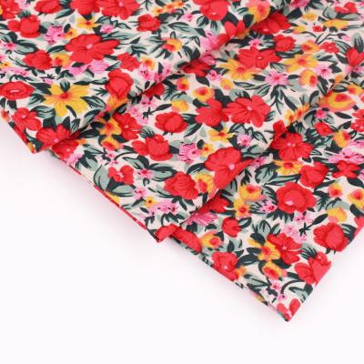 China New Arrival Beautiful Flower Colored Ready Stock Cotton Shrink-Resistant Comfortable Woven 60S 100% Cotton Poplin for Shirts Dress for sale