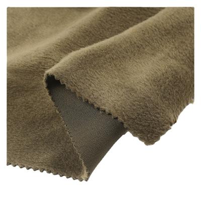 China Factory Wholesale Custom Knit Fleece Fabric Plain Knitting Plush Polyester Apparel Shrink-Resistant Fabric For Winter Blanket Jackets for sale