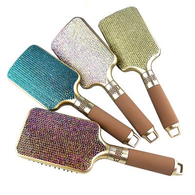 China Shiny Bling Private Label Rhinestone Comb Set Brush Crystal Diamond Bling Straightener For Salon Girls Best Gift for sale