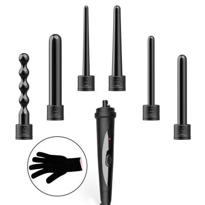 China Commercial hot sale barber products 6 in1 hair perm hair stylers led display hair curler spirals favorite girls for sale