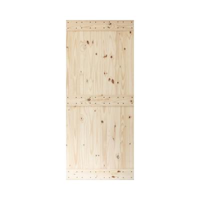 China Manual Sound Insulation KINMADE Modern Interior Bathrooms Track Tempered Wood Sliding Plain Barn Doors for sale