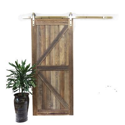 China KINMADE Modern Soundproof Interior Sliding Barn Doors Hardware For House Track Cabinet Steel Wood Sliding System Barn Door And Track for sale