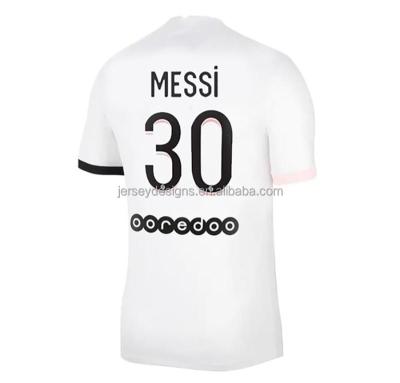 China Shirts & Main 2021 New Mens Paris Messi #30 White Soccer Jerseys Sets Soccer Shirt Uniform Kits for sale