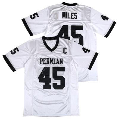 China Wholesale Mens Breathable Permian Lights Friday Night Boobie Miles 45 Movie Football Jersey Stithced White With C Patch for sale