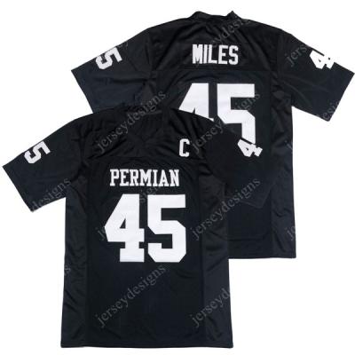 China Wholesale Mens Breathable Permian Lights Friday Night Boobie Miles 45 Movie Football Jersey Stithced Black With C Patch for sale