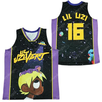 China Men's LIL UZI Vert #16 LIL UZI Hip Hop Rap Basketball Breathable Tank Top Stitched for sale