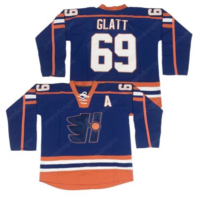 China Shirts & Tops Wholesale Mens Halifax Highlanders Movie Doug Glatt #69 Ice Hockey Real Jersey Pitched S-3XL for sale