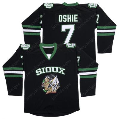 China Shirts & Wholesale Color Top Men's #7 T.J. Oshie North Dakota Sioux Fighter Ice Hockey Jersey Stitched S-3XL for sale