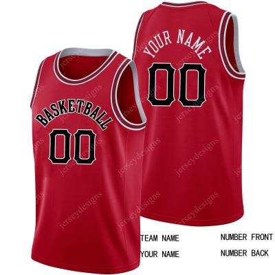 China Breathable Red White Black Basketball Tank Top Custom Design Basketball Uniform Wholesale Reversible Custom Use For Men for sale