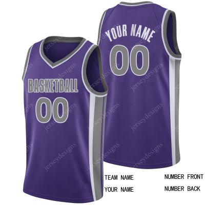 China Fashion Black Custom PBA Mens Purple Fashion Throwback Breathable Reversible For Sports Stitched Womens Kids To Mesh Basketball Tank Tops Customized for sale